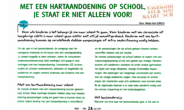 Met een hartaandoening op school, je staat er niet alleen voor!